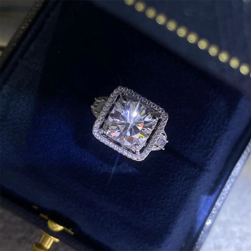 3 Carat Moissanite Ring – Luxury Diamond-Style Statement Ring (Sizes 9–19)