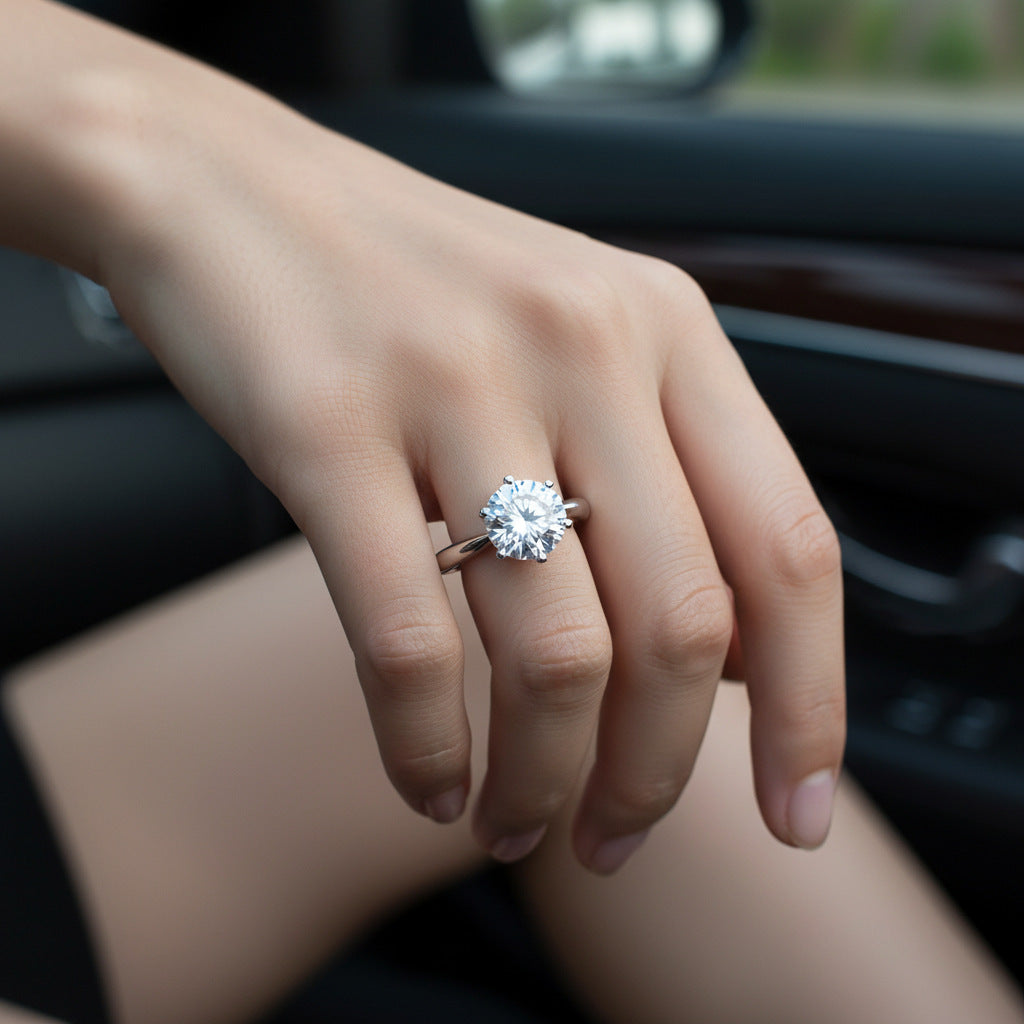 D-Color Moissanite .5-5 Carat Classic Couple Rings