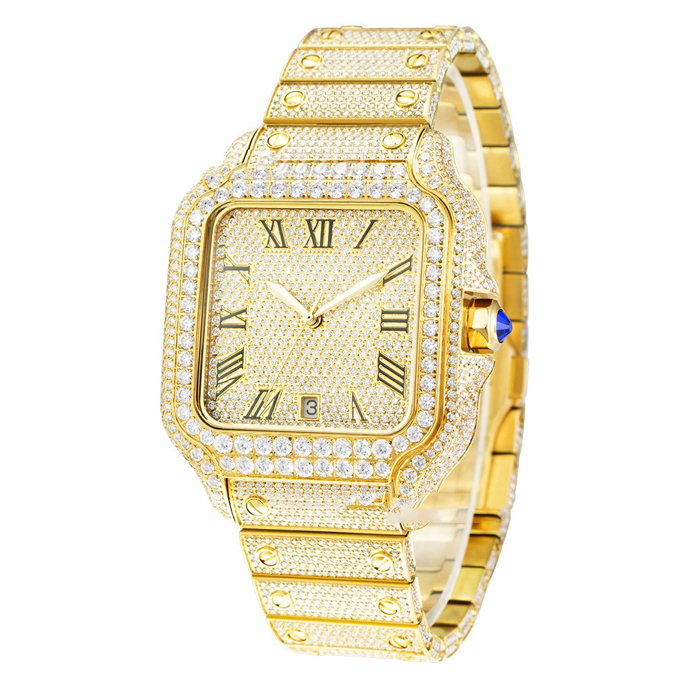 Moissanite Watch Men's Stainless Steel