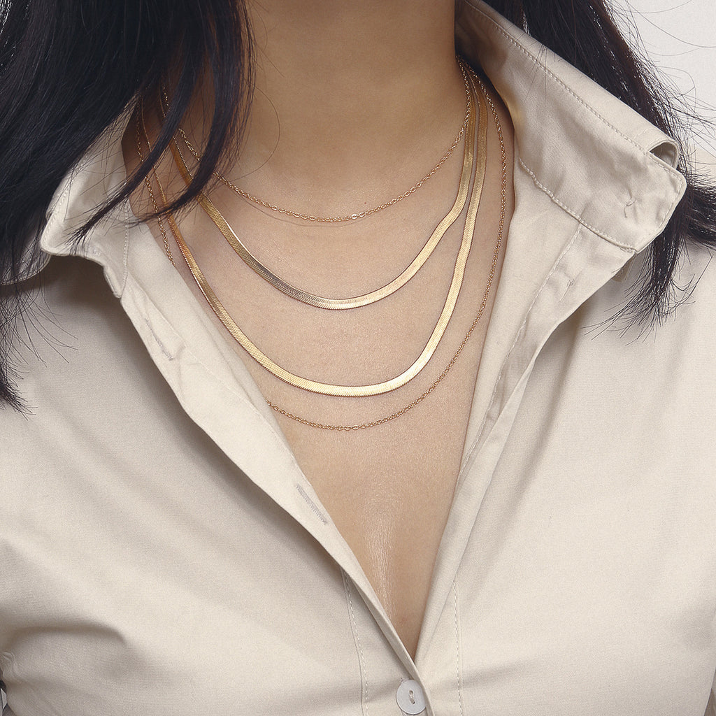 Cold Wind Multilayer Snake Chain Necklace