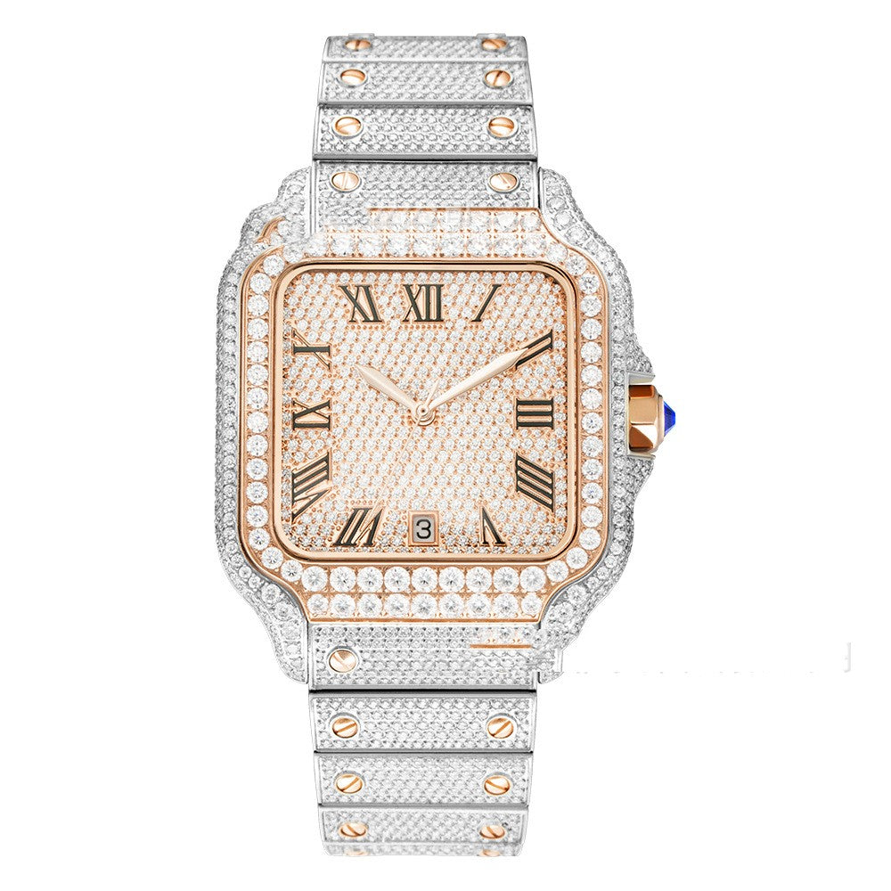 Moissanite Watch Men's Stainless Steel