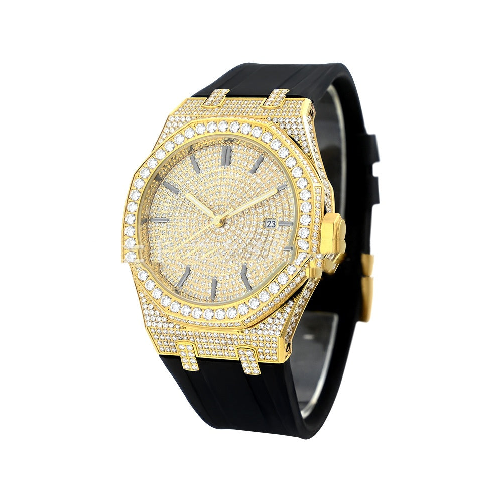 Moissanite Men's Watch Automatic European And American Mechanical Steel Belt