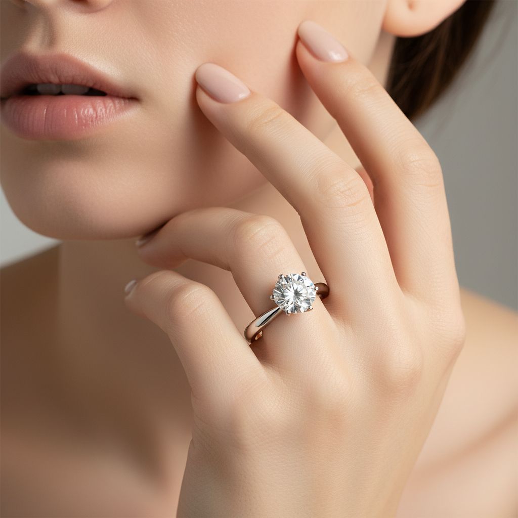 D-Color Moissanite .5-5 Carat Classic Couple Rings