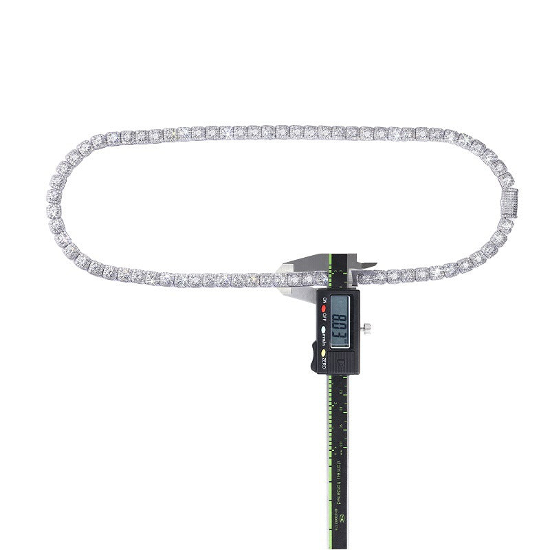 Square Rock Moissanite Cuban Chain
