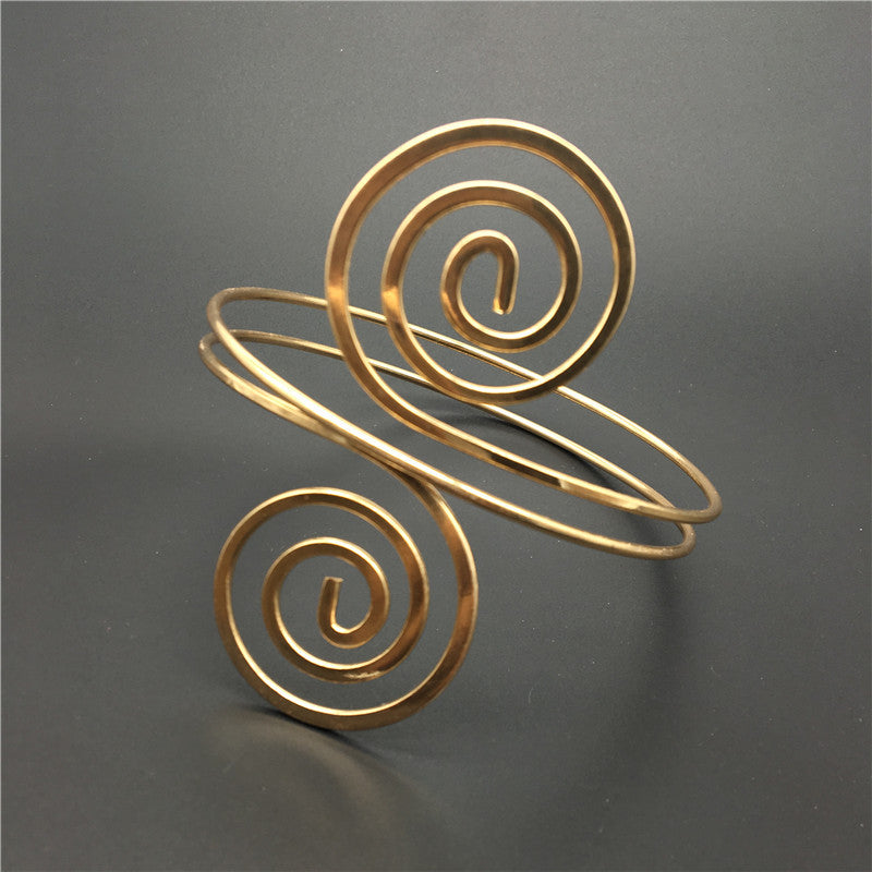 Luxury Gold Arm Cuff Bracelet – Adjustable Upper Arm Jewelry for Women