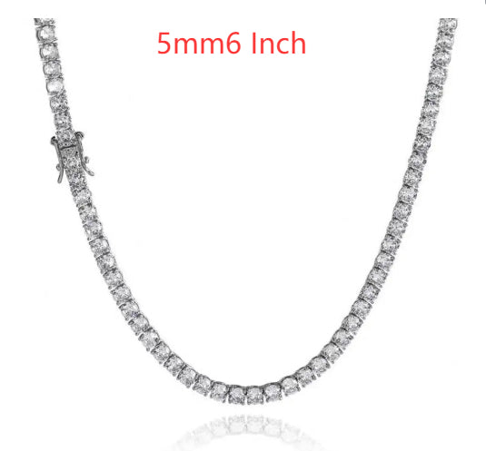 S925 Silver Moissanite Single Row Tennis Chain Bracelet – Luxury Necklace