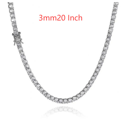 S925 Silver Moissanite Single Row Tennis Chain Bracelet – Luxury Necklace