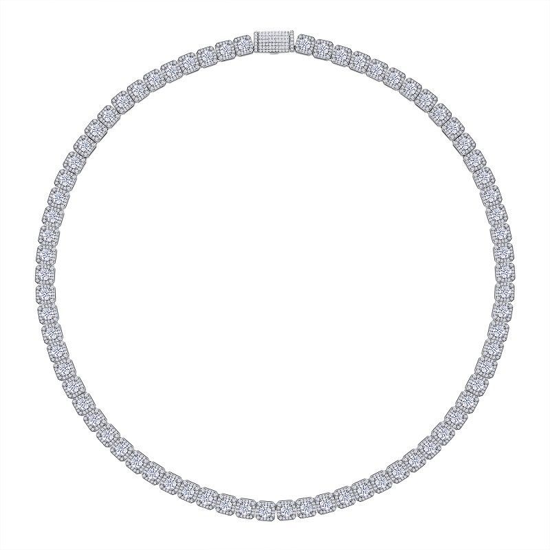 Square Rock Moissanite Cuban Chain