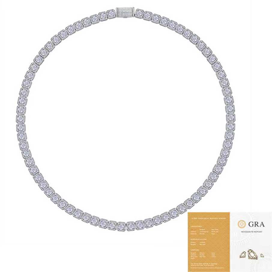 Square Rock Moissanite Cuban Chain