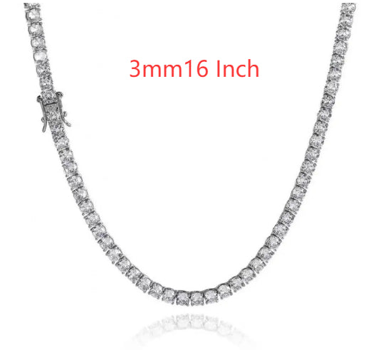 S925 Silver Moissanite Single Row Tennis Chain Bracelet – Luxury Necklace