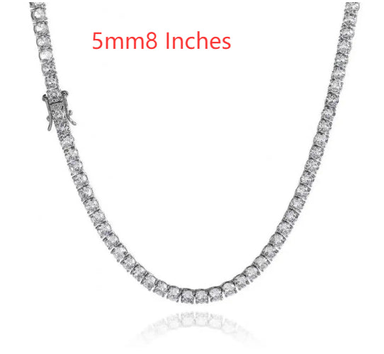 S925 Silver Moissanite Single Row Tennis Chain Bracelet – Luxury Necklace