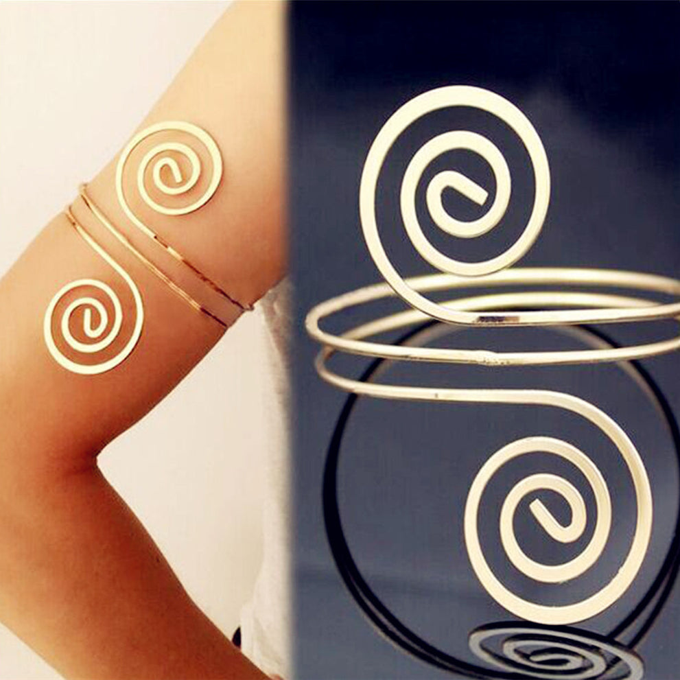 Luxury Gold Arm Cuff Bracelet – Adjustable Upper Arm Jewelry for Women