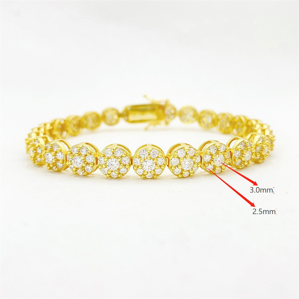 R&T Jewelry Co. Iced Moissanite Tennis Bracelet – 925 Silver (Gold, Silver, Rose Gold)