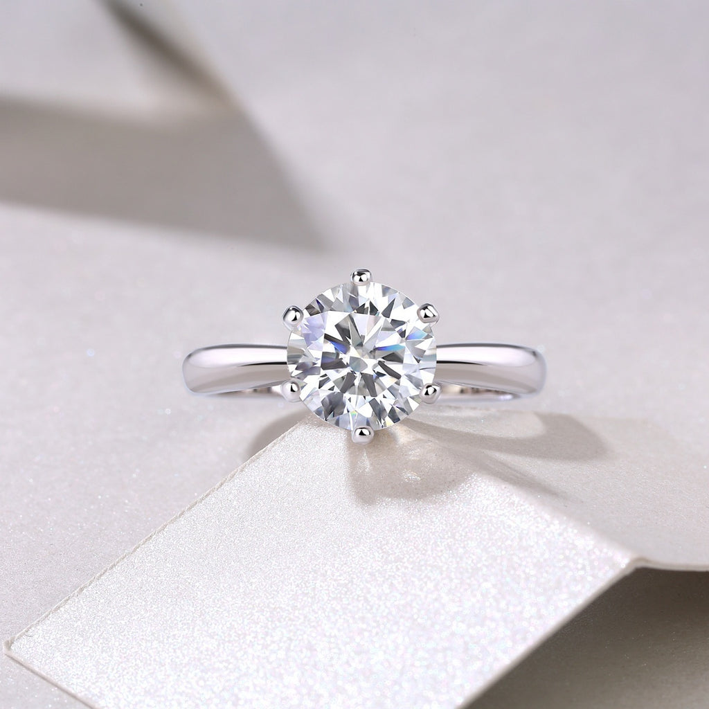 D-Color Moissanite .5-5 Carat Classic Couple Rings
