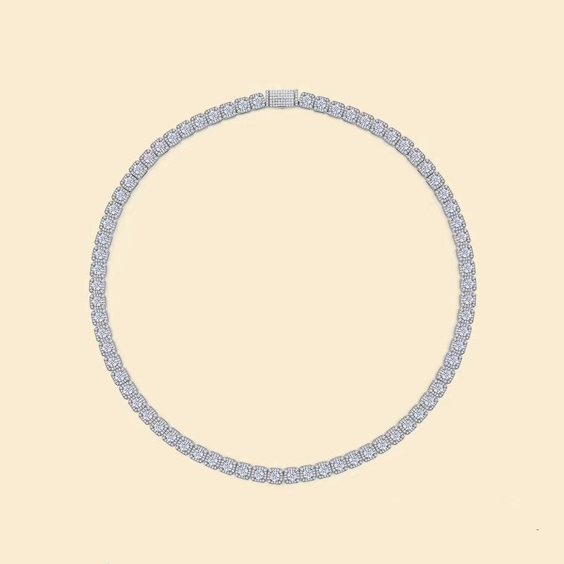 Square Rock Moissanite Cuban Chain