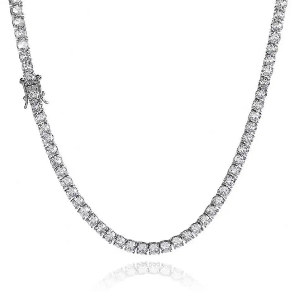 S925 Silver Moissanite Single Row Tennis Chain Bracelet – Luxury Necklace