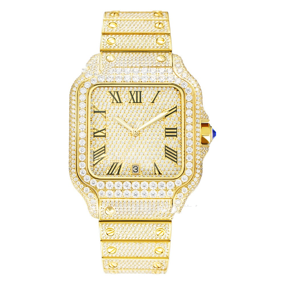 Moissanite Watch Men's Stainless Steel