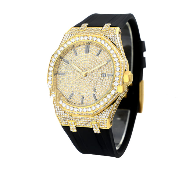 Moissanite Men's Watch Automatic European And American Mechanical Steel Belt