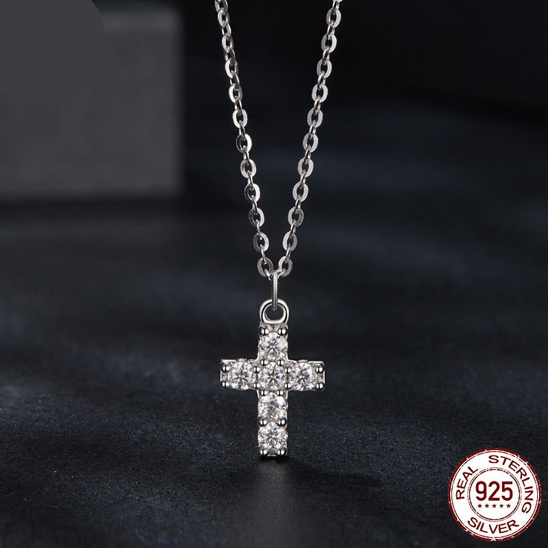 Radiant Cross Moissanite Necklace – Iced Faith Pendant (Certified Shine)