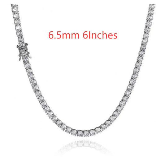 S925 Silver Moissanite Single Row Tennis Chain Bracelet – Luxury Necklace