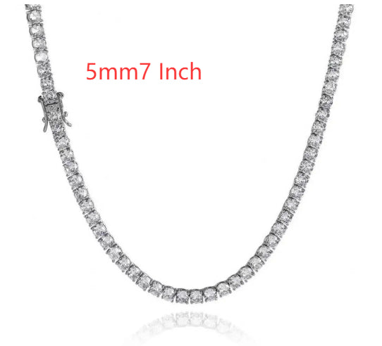 S925 Silver Moissanite Single Row Tennis Chain Bracelet – Luxury Necklace