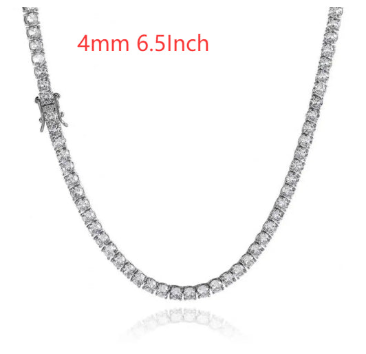 S925 Silver Moissanite Single Row Tennis Chain Bracelet – Luxury Necklace