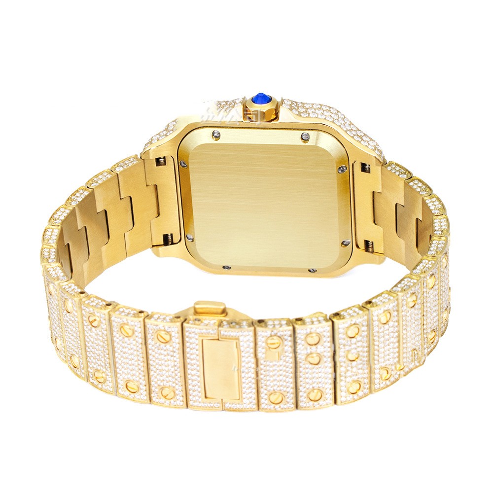Moissanite Watch Men's Stainless Steel