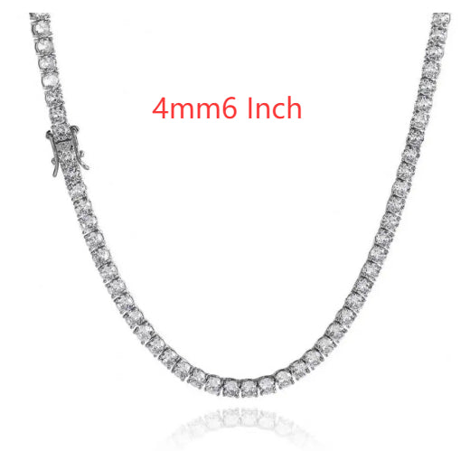 S925 Silver Moissanite Single Row Tennis Chain Bracelet – Luxury Necklace