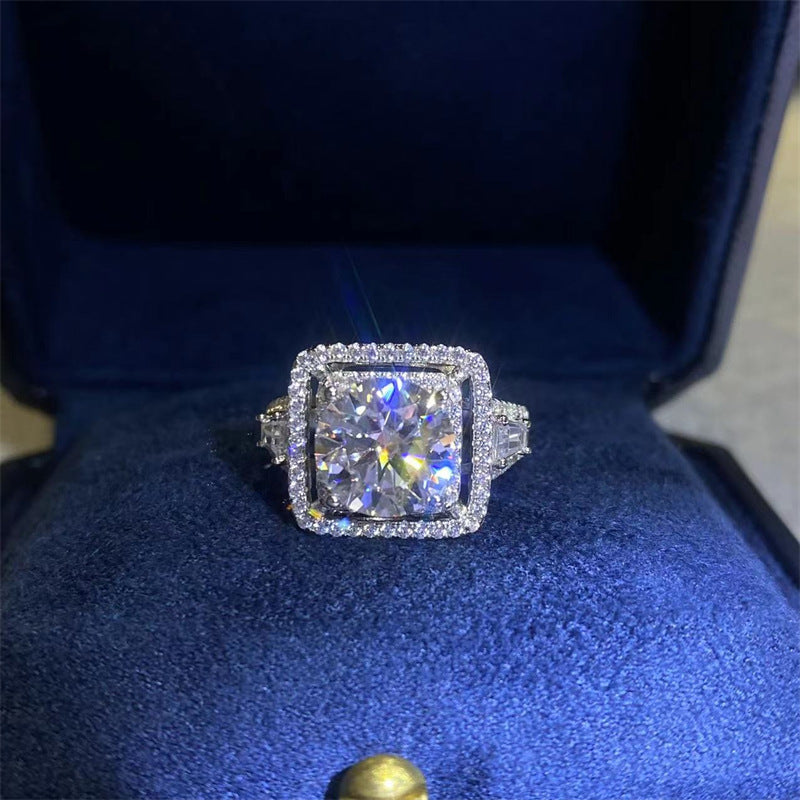 3 Carat Moissanite Ring – Luxury Diamond-Style Statement Ring (Sizes 9–19)