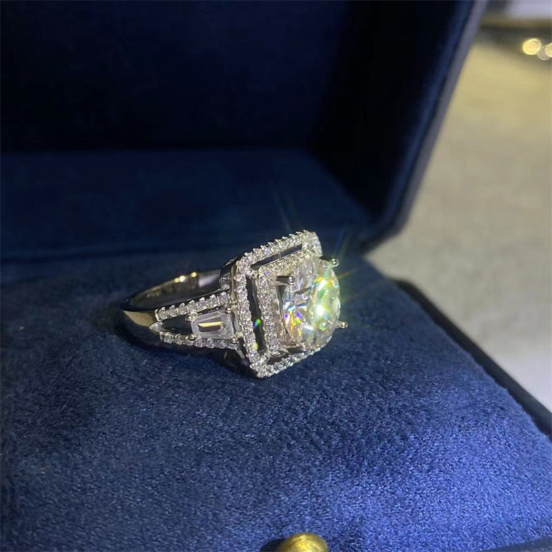3 Carat Moissanite Ring – Luxury Diamond-Style Statement Ring (Sizes 9–19)